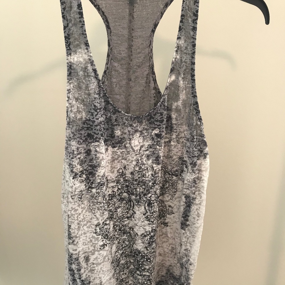 Rock & Republic Sheer Embellished Tank